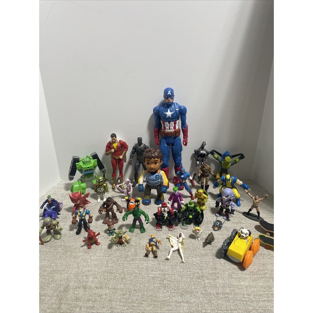 Mixed Action Figure Lot Vintage and Modern Random Marvel DC Starwars Transformer